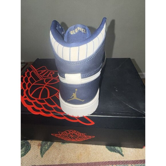 NIKE AIR JORDAN 1 RETRO HIGH JETER RE2PECT Navy Shoes 8.5 715854 402 Yankees - Picture 10 of 16